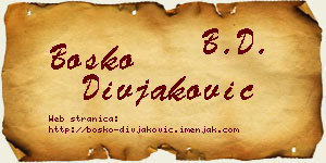 Boško Divjaković vizit kartica